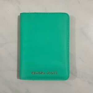 Kendra Scott; Aqua Blue with Golden Accent Passport Cover Holder